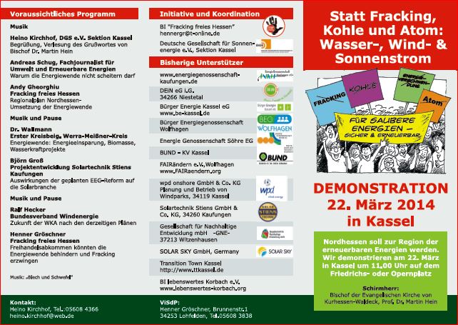Flyer Fracking Burgerinitiative Fracking Freies Hessen N E V